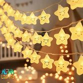 12 Star Battery Operated Children's String Fairy Lights Bedroom Nursery Warm White LED 2.2m with Timer