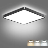 LED Ceiling Light Square, 28W 3200LM, 3 Color Temperature (3000K/4000K/6500K), IP54 Waterproof Flush Mount Light for Bathroom, Bedroom, Kitchen & Hallway