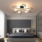 Vintage Industrial Spider Ceiling Light – Semi-Flush Mount Chandelier with (6 E27 Bulb)