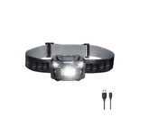 LED Head Torch Headlamp, USB Rechargeable Head Torch, Motion Sensor Control, 650 Lumen Bright 30 Hours Runtime 1200mAh Battery - thelights4u.com