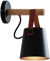 Modern Wooden Leather Black Decorative LED indoor Wall Lights