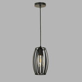Modern Farmhouse Chandelier with Geometric Wrought Iron Metal Lampshade Pendant Lamp, Black Retro Cage Type Hanging Light for Kitchen Island Dining Room Living Room Bedroom Chaser of Light