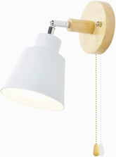 Modern Rotatable White Indoor Wall Lamp With Pull Cord Switch