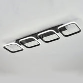 Modern ceiling light fixture with square design on a gray background