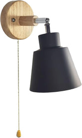 Modern Rotatable Black Indoor Wall Lamp With Pull Cord Switch
