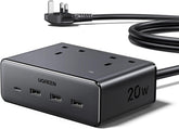 UGREEN 1.5m Cube Extension Lead with 2 UK Sockets, 3 USB-A & 1 USB-C Ports – Keep Your Everyday Essentials Charged Without the Cable Clutter