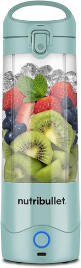 Portable Blender 475ml – Light Blue, Powerful Extractor Blade, To-Go Lid, USB-C Charging – 15+ Blends for Smoothies & Shakes