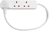 STATUS 3 Socket Extension Lead 0.5m White – Compact 13A Power Strip for Desks, TVs & Home Offices – Keep Your Everyday Essentials Powered Without the Cable Clutter