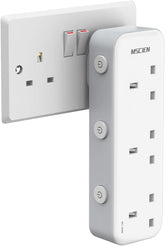MSCien 3 Gang Plug Adaptor with LED Indicators – 13A 3250W Narrow Multi Plug with Individual Switches - Keep Your Everyday Devices Neatly Powered
