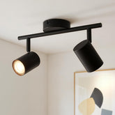 Kitchen Ceiling Light 2 Way Adjustable Black GU10 Spotlights