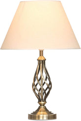 Lighting Supermarket Kingswood Barley Twist Traditional Table Lamp & Shade - Antique Brass