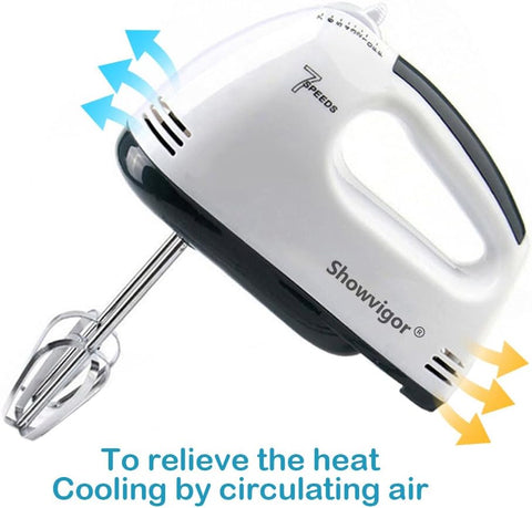 7-Speed Electric Hand Mixer for Baking – Stainless Steel Hand Whisk with Beaters & Dough Hooks, Lightweight Handheld Cake Mixer 7-Speed Electric Hand Mixer for Baking – Stainless Steel Hand Whisk with Beaters & Dough Hooks, Lightweight Handheld Cake Mixer