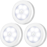 AMIR Motion Sensor Light 3 Pack – Stick-On Battery Powered Cabinet & Wardrobe Lights with PIR Sensor, White LED - Light Up Those Dark Little Corners Without the Fuss