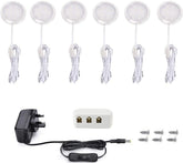 6 LED Under Cabinet Lights 1500LM Warm White Puck Lights – Kitchen Cupboard, Wardrobe & Shelf Lighting – Brighten the Dark Corners You’ve Been Missing