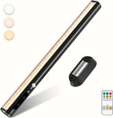 Motion Sensor LED Strip Light Bar – Rechargeable Under Cabinet Light with 3 Colour Temperatures, Dimmable 300LM LED & Remote Control - Put Light Exactly Where You Need It