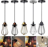 Close-up of balloon wire cage lampshade