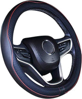 Microfiber Leather Steering Wheel Cover 15 inch Wine Red