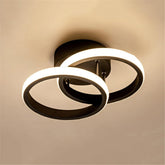 LED Ceiling Light Modern Ceiling Lamp Black Rings Simple Ceiling Light Fixture LED for Corridor Kitchen Stairs Hallway Study Room Bedroom Living Room - Black 20W (Warm White Light 3000K).