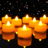 24 Pack Orange Colour Flameless Candles LED Tea Lights Electric Battery Operated No Flicker Long Last 100+ Hours for Halloween, Thanksgiving Day, Home style decoration