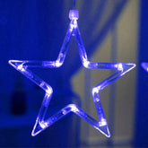 Star-shaped LED light decoration on a dark background