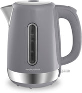 Equip 1.7L Electric Kettle - 3kW Rapid Boil, Stainless Steel, Removable Limescale Filter, Grey