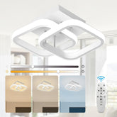 Ceiling light fixture with remote control and color sample options on a white background