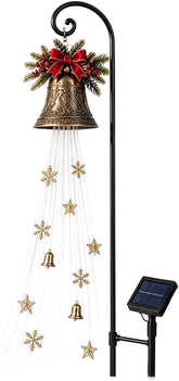 Solar Cascade Yard Light Vintage Bell Weather-Proof Metal Stake