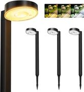 NIORSUN Solar Lights for Outdoor Garden, 4 Pack Solar Garden Path Lights with 3 Color Temperatures and Brighter Lens, IP65 Waterproof Solar Lights for Pathway, Lawn, Patio, Yard, Garden Decoration