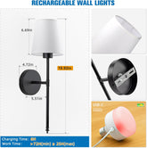 NIORSUN 19.9 Inch Battery Operated Wall Light with Remote and Dimmable Bulbs