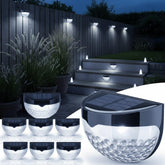 GloBrite - Solar Lights Outdoor Garden - Pack of 8 Outdoor Lights - Waterproof Night Light for Pathway, Patio, Deck, Fence - Solar Security Light with Dusk to Dawn Sensor - Outdoor Lighting