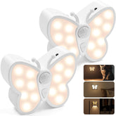 Butterfly-shaped night lights with dimmable feature on a white background