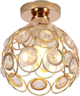 Modern Vintage Gold Globe Ceiling Light