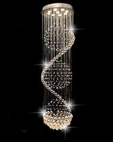 Luxurious Crystal Ball Chandelier - 138 Genuine Crystal Droplets Rainfall Design