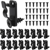 60 Pack Outdoor String Light Clips with Screw-in Hooks – Black Stainless Steel Q-Hangers with Safety Buckles for Garden, Patio, Fence & Christmas Decorations