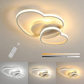 64W Heart-Shaped Dimmable LED Ceiling Light Chandelier White with Remote Control for Bedroom, Dining Room, Kitchen