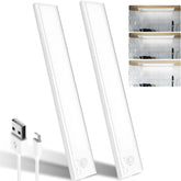 2Pack Under Cabinet Kitchen Lights – 39 LED Rechargeable Motion Sensor Lights with 1500mAh Battery, Dimmable 6500K White Light for Cupboards & Worktops - Brightness Where You Need It, Without the Fuss