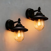 EBION Outdoor Coach Lantern Wall Lights 2 Pack – Vintage Black E27 Wall Lanterns with IP44 Water Resistance for Front Doors, Porches, Patios & Garages