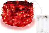 Battery Powered Red Fairy String Lights 3M with 30 LEDs – Copper Wire Decorative Lights