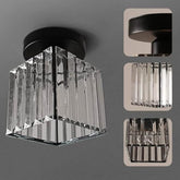 Modern Black Semi Flush Mount Crystal Ceiling Chandelier