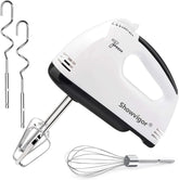 7-Speed Electric Hand Mixer for Baking – Stainless Steel Hand Whisk with Beaters & Dough Hooks, Lightweight Handheld Cake Mixer