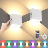 2 Packs Dimmable Battery Operated LED Wall Sconce With Remote 6W
