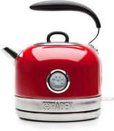 Red Retro Electric Kettle 1.5L – 3000W Fast Boil, Temperature Gauge, Auto Shut-Off, Boil-Dry Protection, Stainless Steel