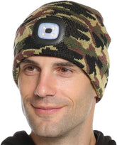 LED lighted beanie cap front view