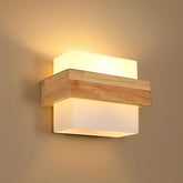 Wooden Wall Lights Indoor, Modern Minimalist Design Wall Lamp - E27 LED 3-Color Temperature Indoor Sconce