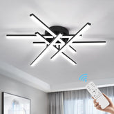 Modern 55cm LED Ceiling Light – 42W Black Dimmable Fixture with Remote Control, 4 LED Boards for Bedroom, Kitchen, Office