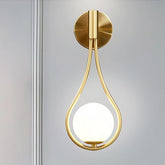 Modern Golden Bronze Wall Sconce - Water Drop Design Glass Globe Light