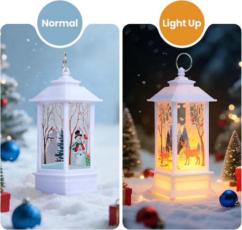 3PCS White Christmas Lanterns with LED Tea Light 3PCS White Christmas Lanterns with LED Tea Light