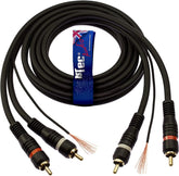 1STec 0.5m 2 x RCA Red + White Moulded Phono Plugs with Ground Wire Earth Tag to stop Feedback Hum Humming Buzz Buzzing Noise from Vinyl Record Player Car Stereo Amplifier - HiFi speakers 0.5 Metre