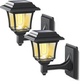 Solar Fence Lights Outdoor – 2 Pack Waterproof LED Wall Lights – Warm/Cold White – Garden, Patio & Yard Decor