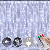 LED Curtain Fairy Twinkle Lights 3x3m 300 LEDs – Cool White